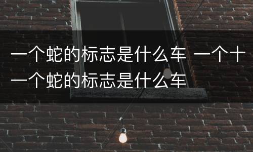 一个蛇的标志是什么车 一个十一个蛇的标志是什么车