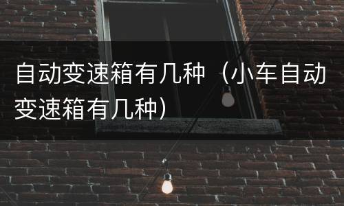 自动变速箱有几种（小车自动变速箱有几种）