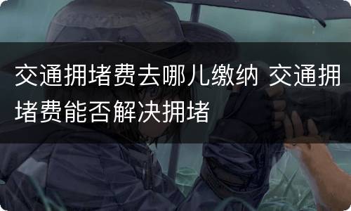 交通拥堵费去哪儿缴纳 交通拥堵费能否解决拥堵