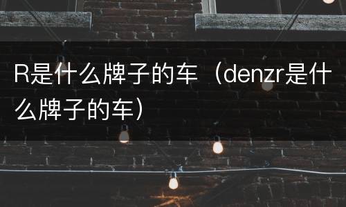 R是什么牌子的车（denzr是什么牌子的车）