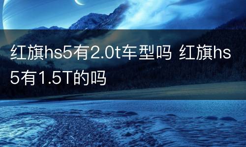红旗hs5有2.0t车型吗 红旗hs5有1.5T的吗