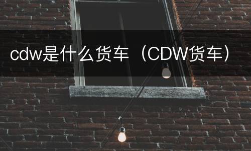 cdw是什么货车（CDW货车）