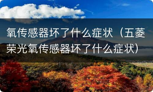 氧传感器坏了什么症状（五菱荣光氧传感器坏了什么症状）