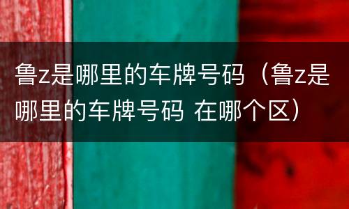 鲁z是哪里的车牌号码（鲁z是哪里的车牌号码 在哪个区）