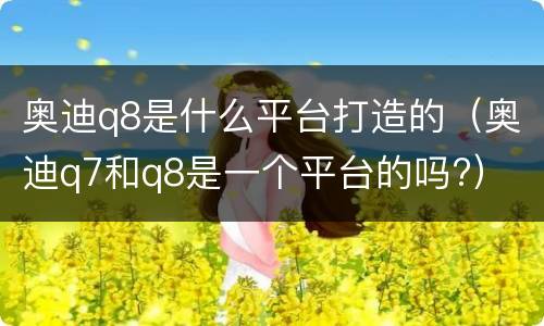 奥迪q8是什么平台打造的（奥迪q7和q8是一个平台的吗?）