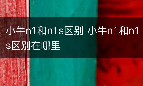 小牛n1和n1s区别 小牛n1和n1s区别在哪里