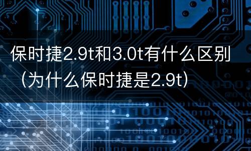 保时捷2.9t和3.0t有什么区别（为什么保时捷是2.9t）