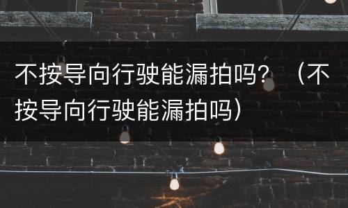 不按导向行驶能漏拍吗？（不按导向行驶能漏拍吗）