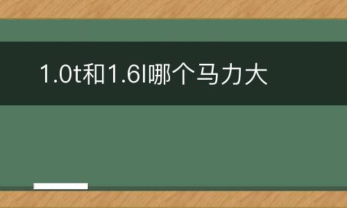 ​1.0t和1.6l哪个马力大