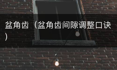 盆角齿（盆角齿间隙调整口诀）