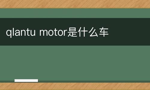 qlantu motor是什么车