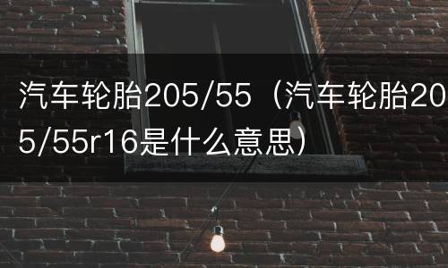 汽车轮胎205/55（汽车轮胎205/55r16是什么意思）