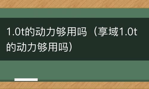 1.0t的动力够用吗（享域1.0t的动力够用吗）