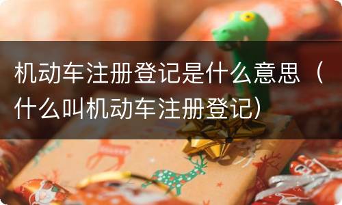 机动车注册登记是什么意思（什么叫机动车注册登记）