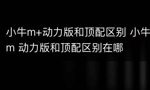 小牛m+动力版和顶配区别 小牛m 动力版和顶配区别在哪