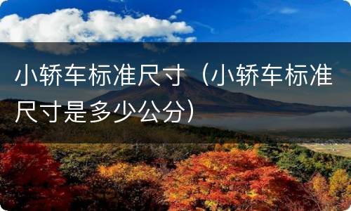 小轿车标准尺寸（小轿车标准尺寸是多少公分）