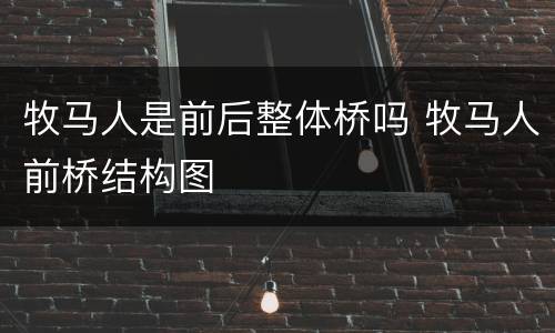 牧马人是前后整体桥吗 牧马人前桥结构图