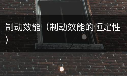 制动效能（制动效能的恒定性）