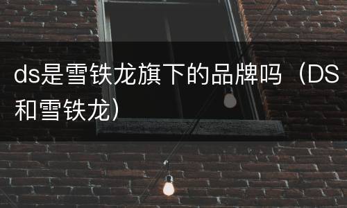 ds是雪铁龙旗下的品牌吗（DS和雪铁龙）