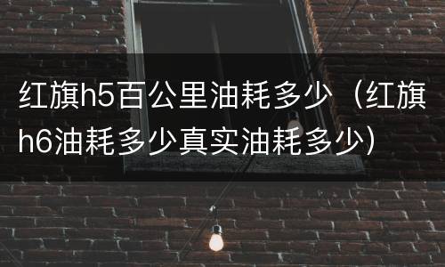 红旗h5百公里油耗多少（红旗h6油耗多少真实油耗多少）