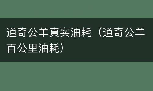 道奇公羊真实油耗（道奇公羊百公里油耗）