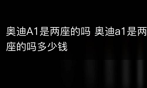 奥迪A1是两座的吗 奥迪a1是两座的吗多少钱