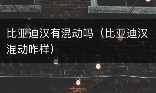 比亚迪汉有混动吗（比亚迪汉混动咋样）