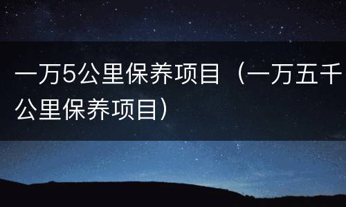 一万5公里保养项目（一万五千公里保养项目）