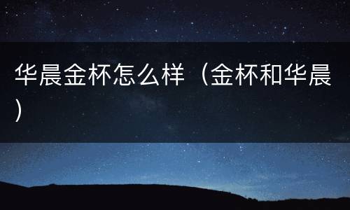华晨金杯怎么样（金杯和华晨）