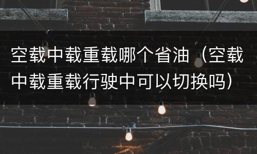 空载中载重载哪个省油（空载中载重载行驶中可以切换吗）