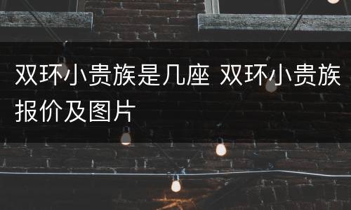 双环小贵族是几座 双环小贵族报价及图片