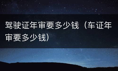驾驶证年审要多少钱（车证年审要多少钱）