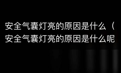 安全气囊灯亮的原因是什么（安全气囊灯亮的原因是什么呢）