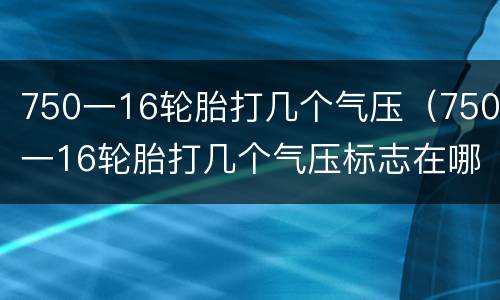 750一16轮胎打几个气压（750一16轮胎打几个气压标志在哪）