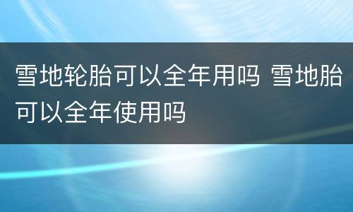 雪地轮胎可以全年用吗 雪地胎可以全年使用吗