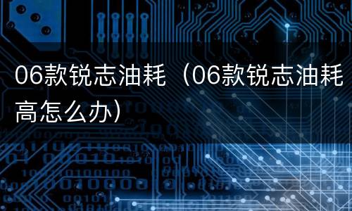 06款锐志油耗（06款锐志油耗高怎么办）