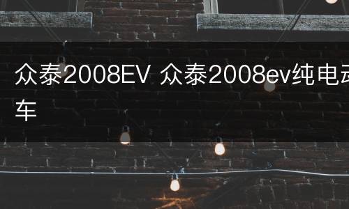 众泰2008EV 众泰2008ev纯电动车