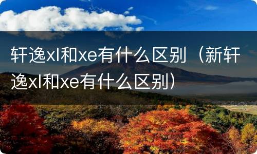 轩逸xl和xe有什么区别（新轩逸xl和xe有什么区别）