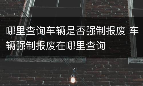 哪里查询车辆是否强制报废 车辆强制报废在哪里查询