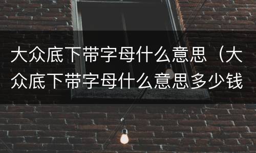 大众底下带字母什么意思（大众底下带字母什么意思多少钱）