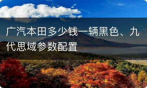 广汽本田多少钱一辆黑色、九代思域参数配置