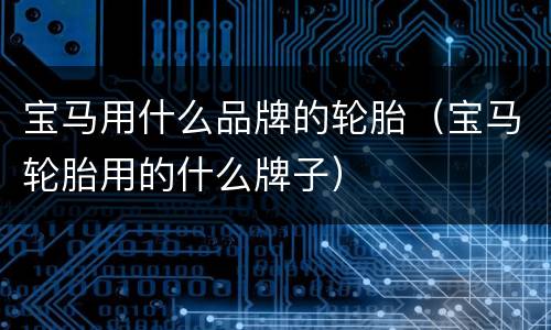 宝马用什么品牌的轮胎（宝马轮胎用的什么牌子）