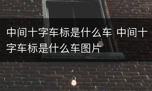 中间十字车标是什么车 中间十字车标是什么车图片