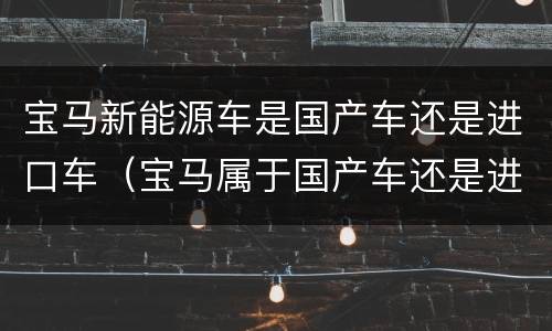 宝马新能源车是国产车还是进口车（宝马属于国产车还是进口车）
