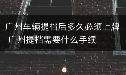 广州车辆提档后多久必须上牌 广州提档需要什么手续