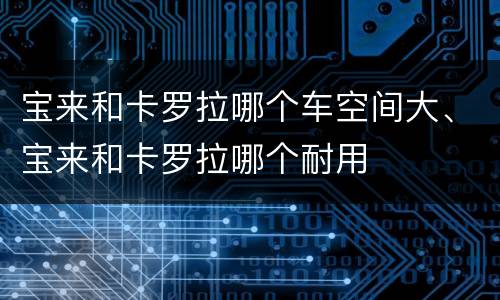 宝来和卡罗拉哪个车空间大、宝来和卡罗拉哪个耐用