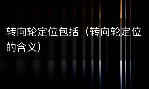 转向轮定位包括（转向轮定位的含义）