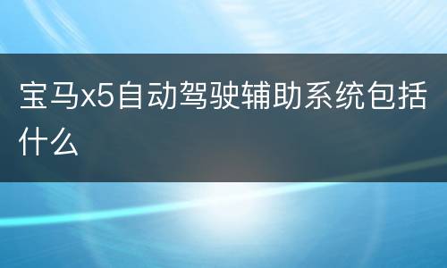 宝马x5自动驾驶辅助系统包括什么