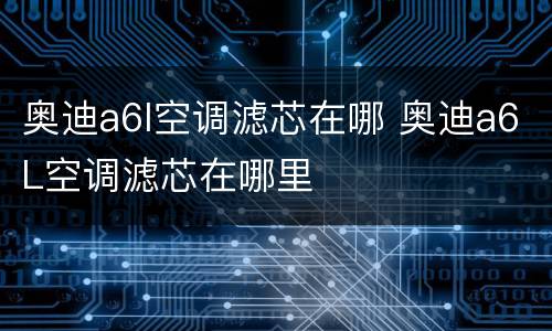 奥迪a6l空调滤芯在哪 奥迪a6L空调滤芯在哪里