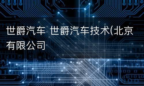 世爵汽车 世爵汽车技术(北京有限公司